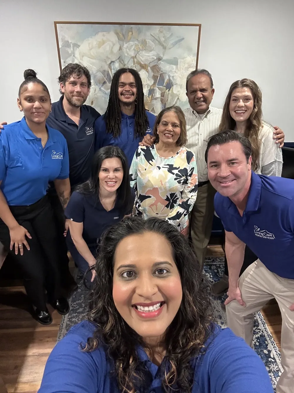 The care team behind Prestige Post-Op Care, gathered for a group selfie at the office